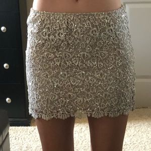 Beige sequin skirt